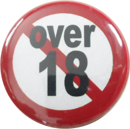 Over 18 verboten Button